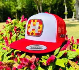 2023 August Collection Jobes Cap- White/Red Lava patch