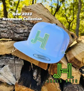 2023 November Collection  Jobes Cap-  All White Pastel Green 3D JH