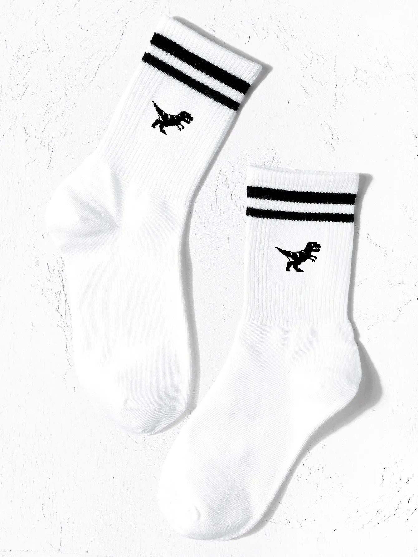 Dinosaur Striped Crew Socks Silly Socks for Women Funky Socks Funny Socks