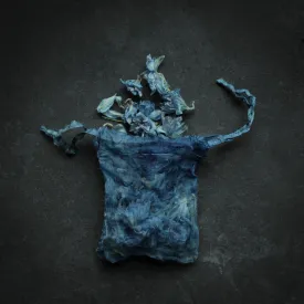 Indigo Dyed 100% Silk Bags {Marbled Dusty Indigo}