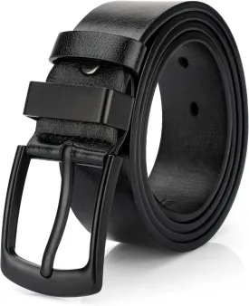 maikun Mens Casual Dress Belt, Mens Leather Black Belt, Casual Wear Jeans Pants