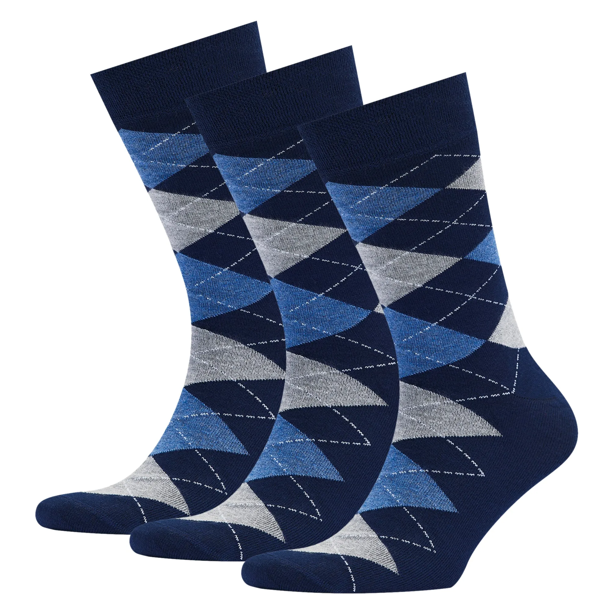Men's Bamboo Dress Socks • Argyle Pack of 1/3/5 Pairs • Blue Navy