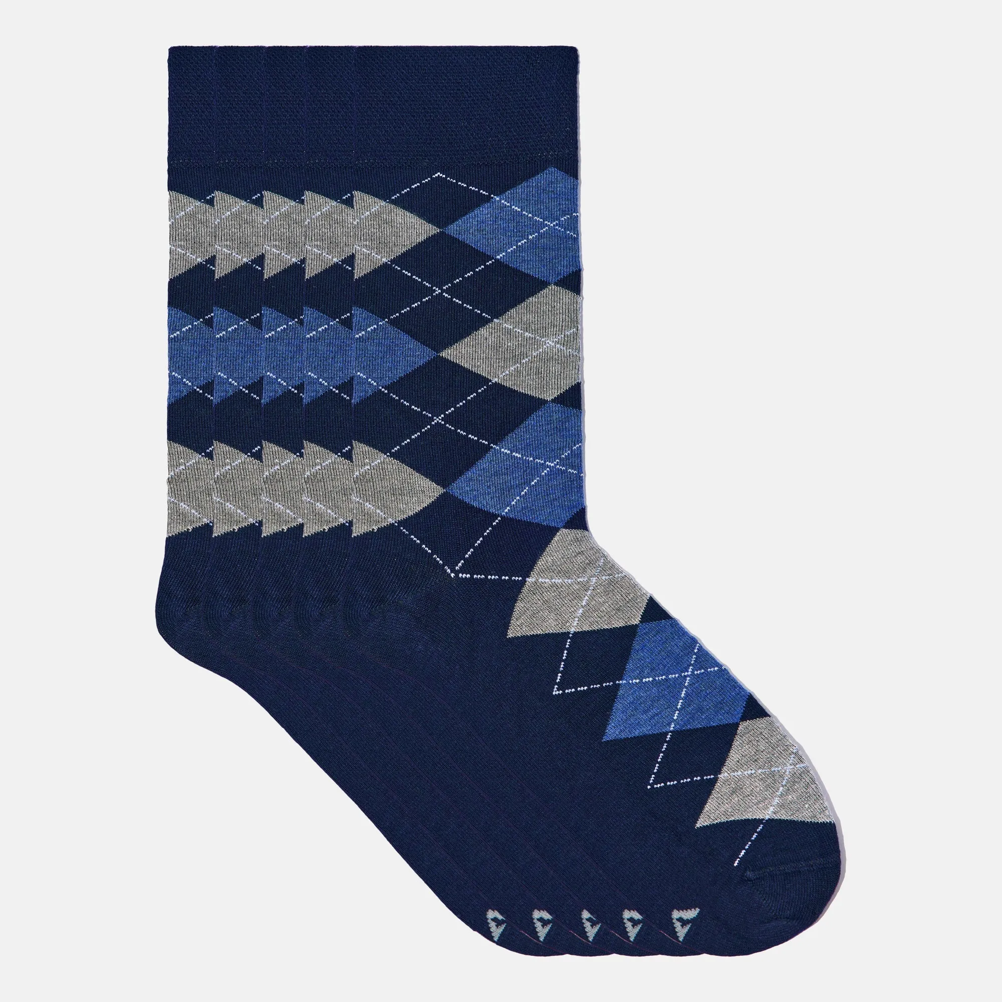 Men's Bamboo Dress Socks • Argyle Pack of 1/3/5 Pairs • Blue Navy