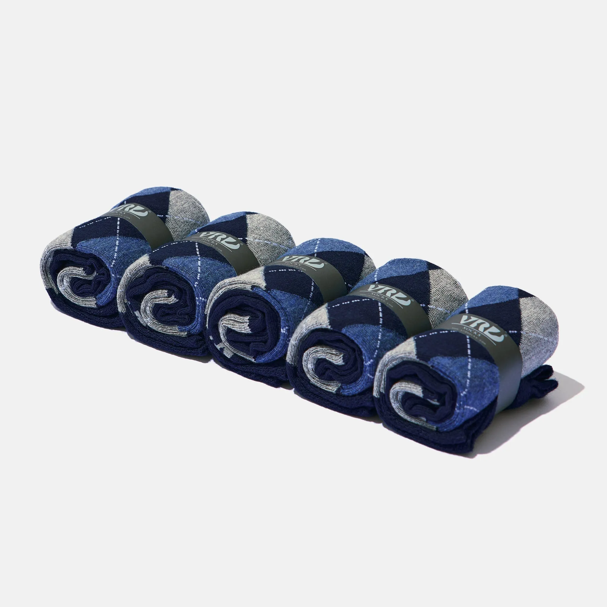 Men's Bamboo Dress Socks • Argyle Pack of 1/3/5 Pairs • Blue Navy