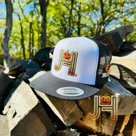 October Collection Jobes Hats Trucker cap - White/Black Halloween Pumpkin
