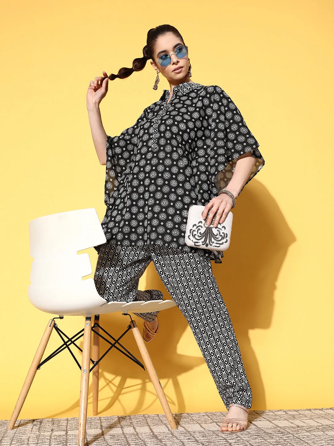 Women Black Pure Cotton Co-Ord Set