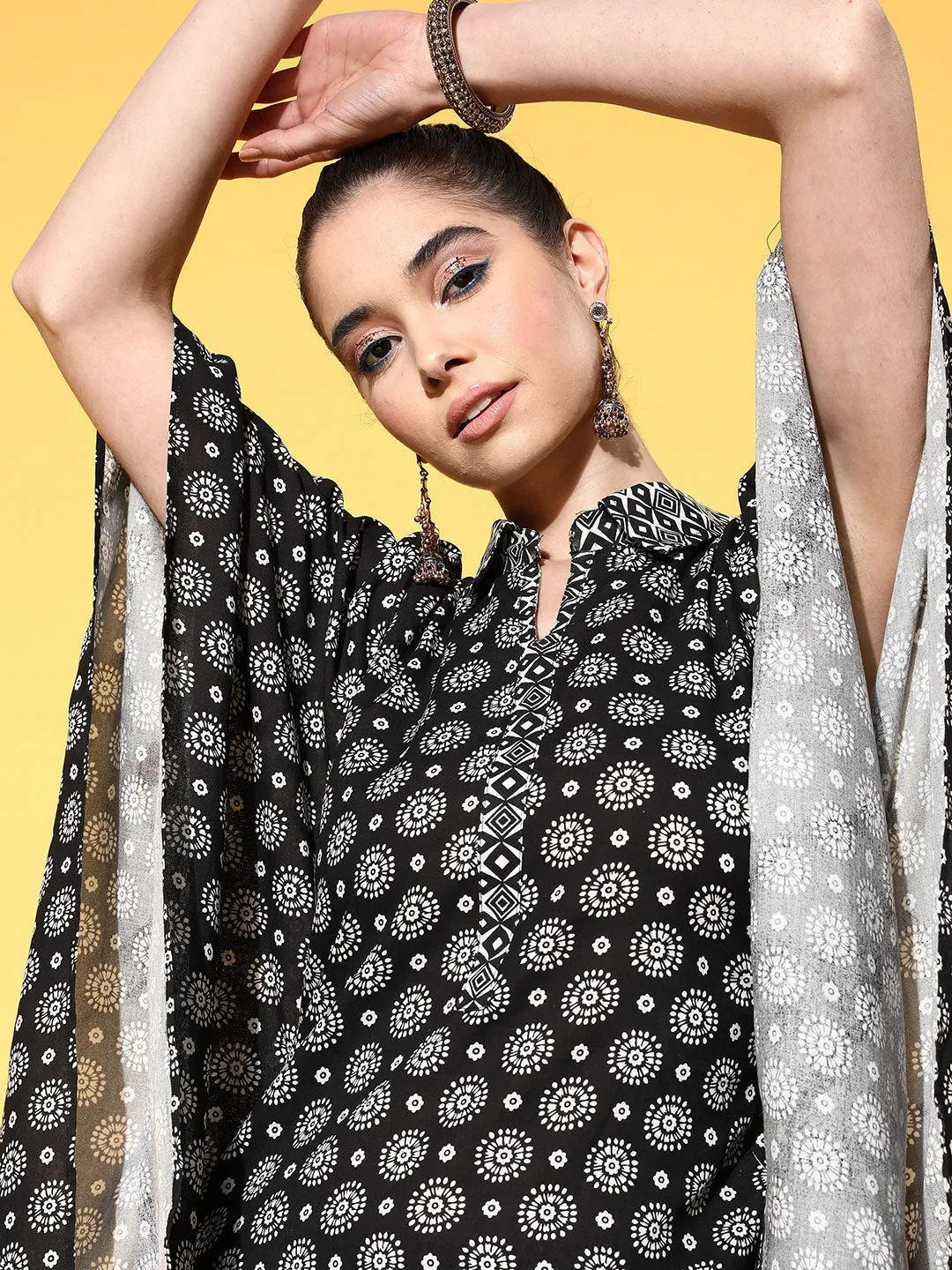 Women Black Pure Cotton Co-Ord Set