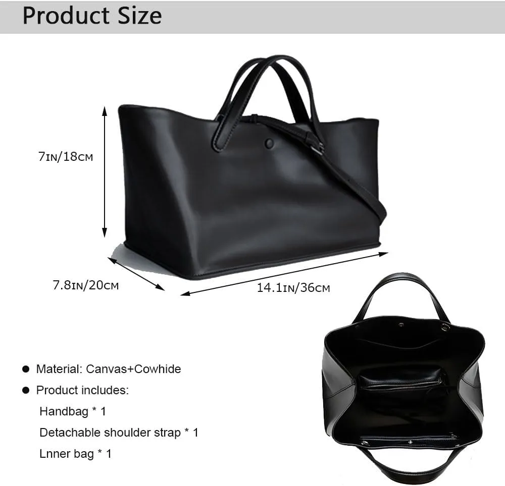 Women's Tote Bag, Commuting Handbags with Leather Shoulder Strap, Designer Oversized Totes Top Handle Handbag